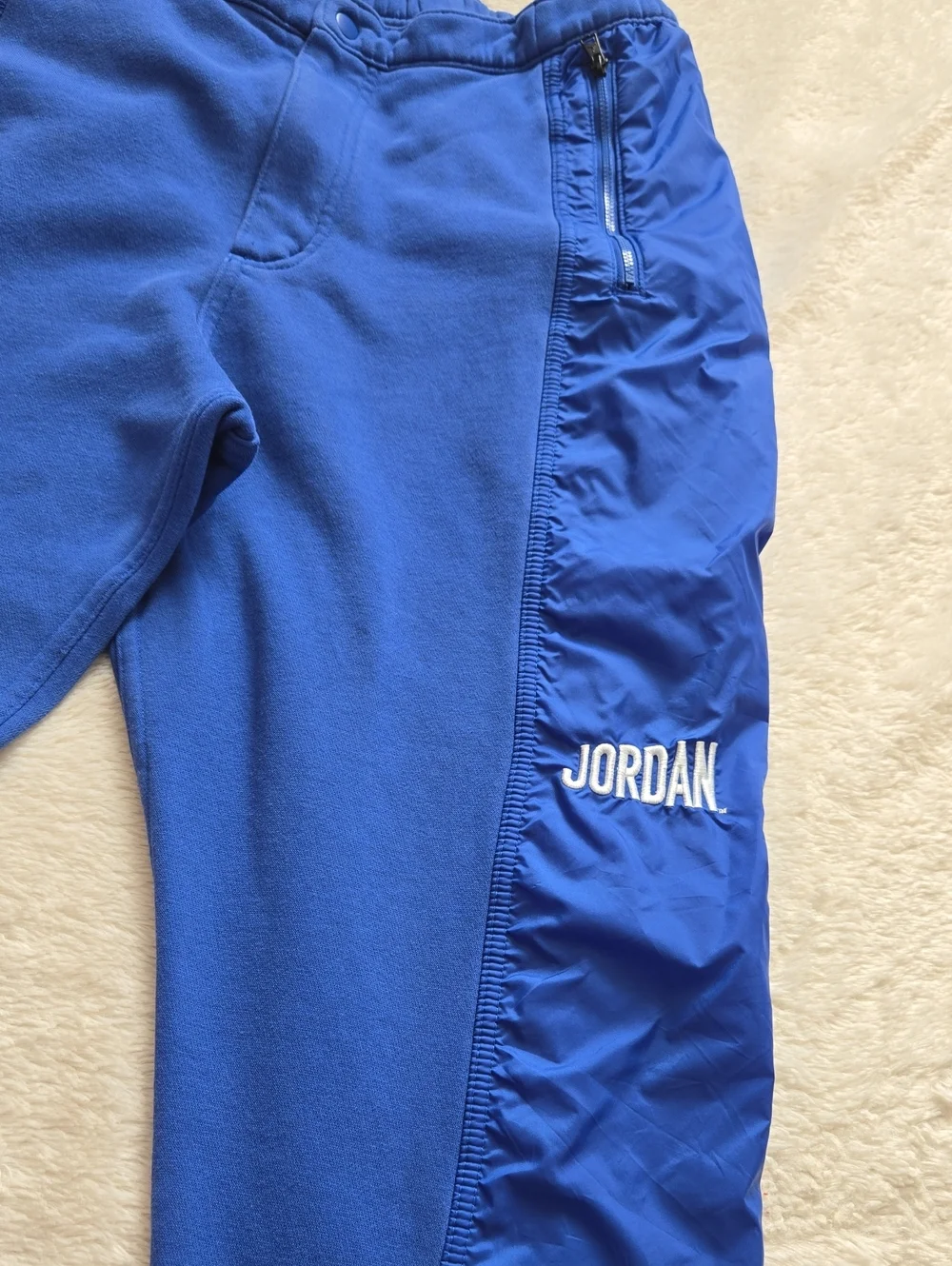Jordan Flight Heritage Royal Blue Fleece Track Pants Adjustable Hem Large